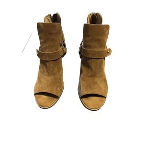 Crown Vintage Mason brown‎ leather ankle boot size 8.5 block heel Western Boho